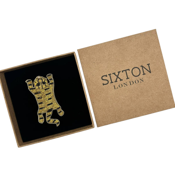 Tiger Body embroidered brooch / pin