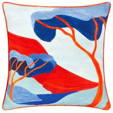 D'Azure Abstract Piped Cushion Multicolour
