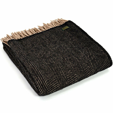 Brand new Tweedmill Vintage black wool throw blanket