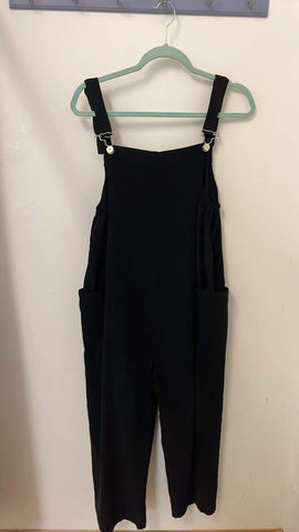 Italian Black Cord Dungarees one size