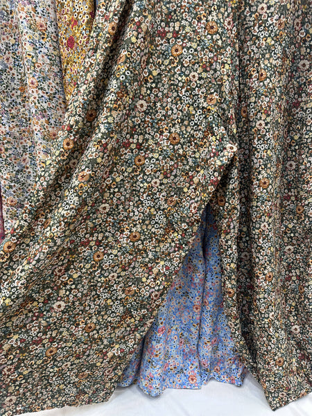 Floral Jumpsuit with Knotted Straps @1028_CbNoeudFleurs: Khaki