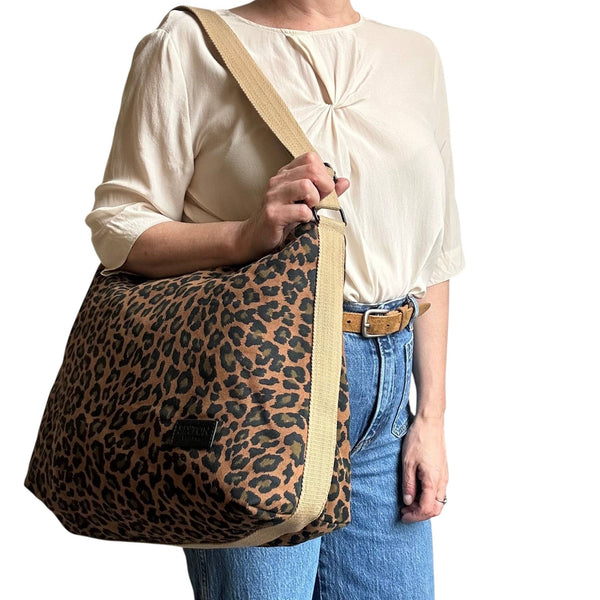 Portland messenger bag  - brown leopard print