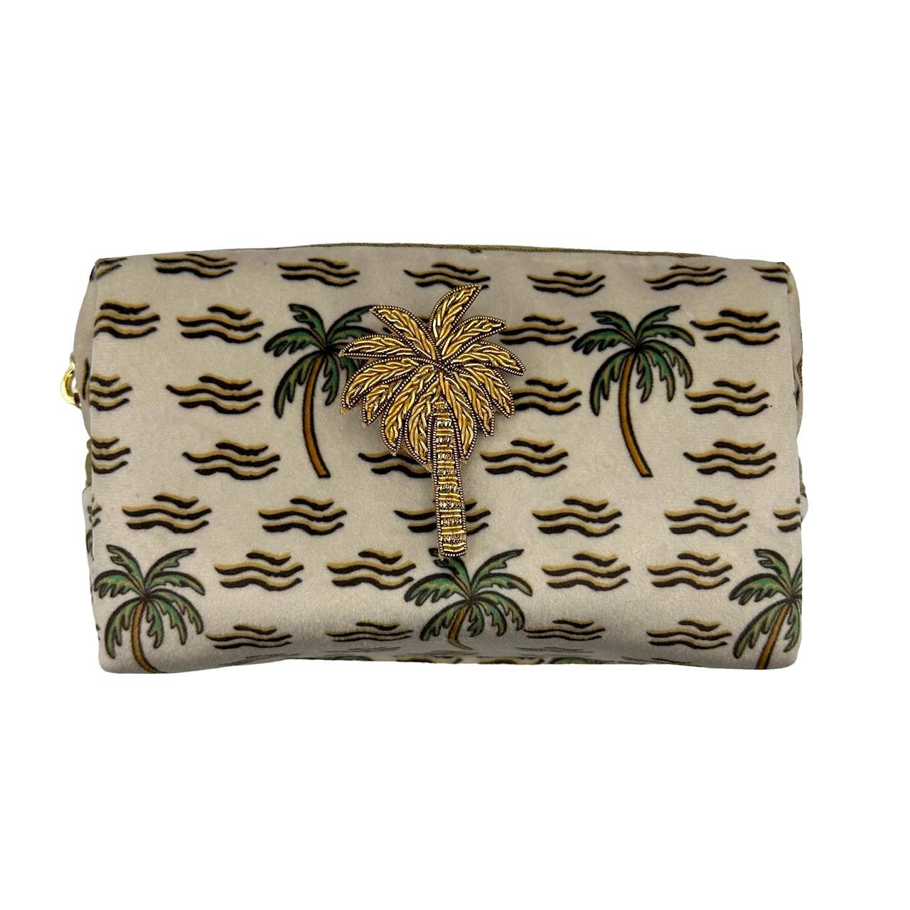 Sand Palm makeup bag with Palm Tree pin