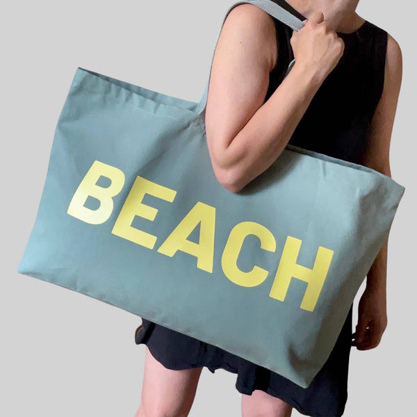 Jumbo BEACH Bag  - Sage / Lemon
