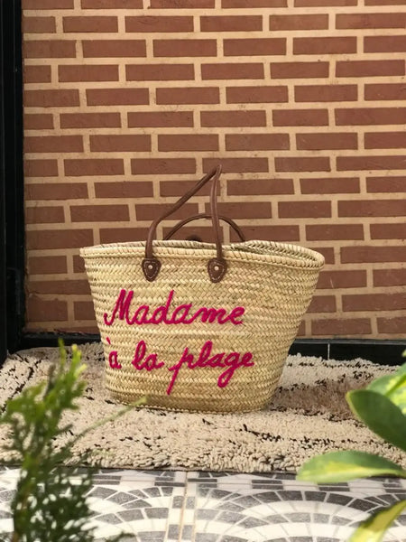 Customized basket, beach bag, Straw Bag Handmade: Brown
