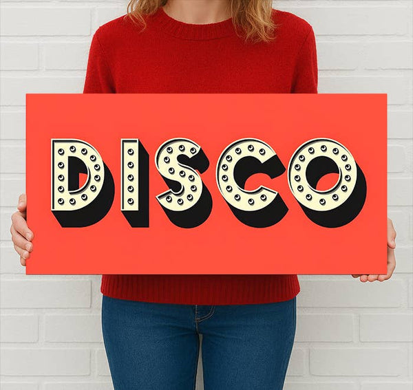 Disco Metal Sign Retro Wall Decor