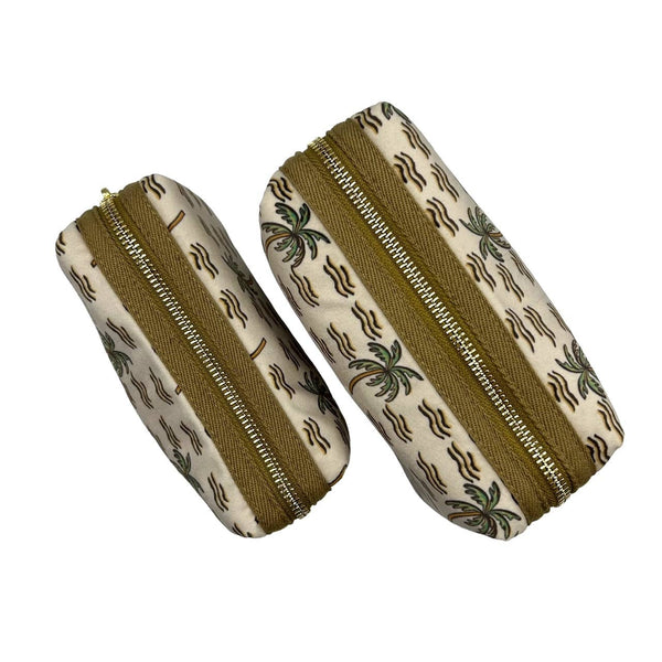 Sand Palm makeup bag with Palm Tree pin