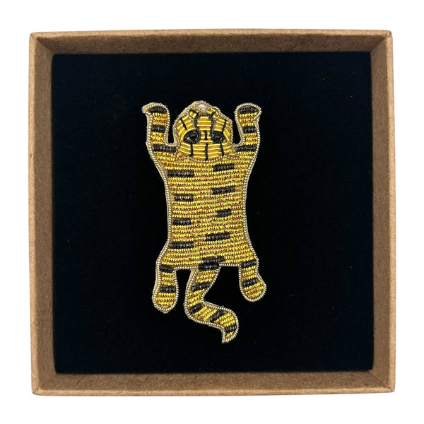 Tiger Body embroidered brooch / pin