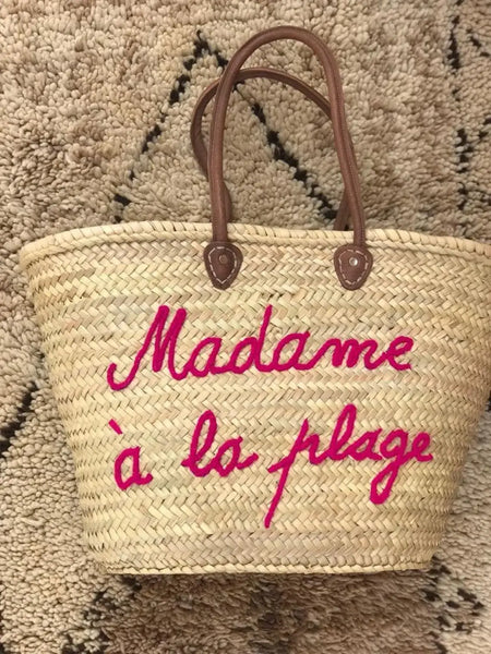 Customized basket, beach bag, Straw Bag Handmade: Brown
