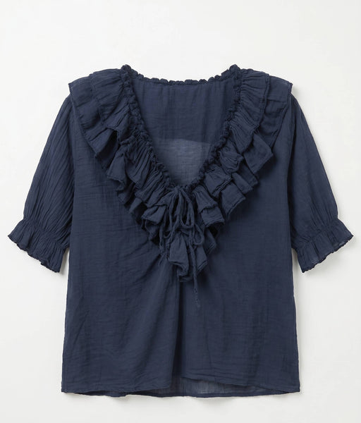 Ruffled Cotton Voile Blouse @10646_BsVoileFroufrou: Pale pink