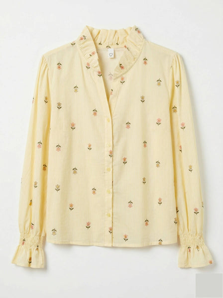 Striped floral print shirt @69388_ChRPaquerette: Rose bonbon