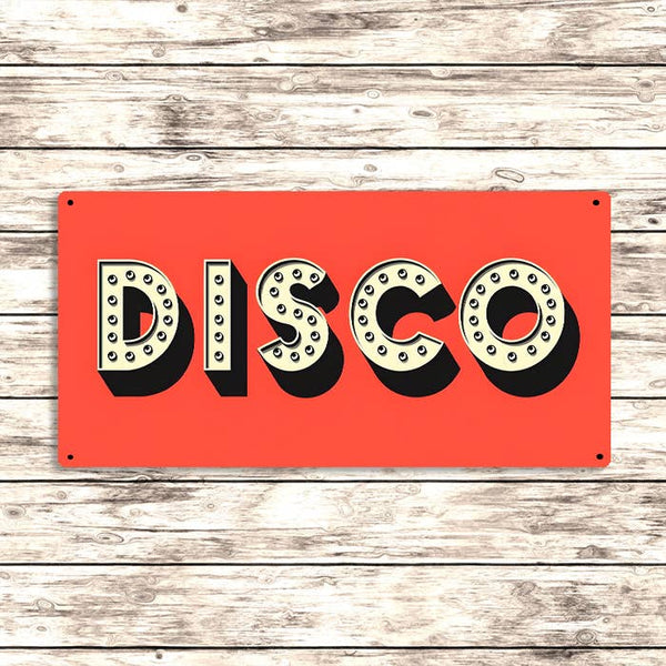 Disco Metal Sign Retro Wall Decor