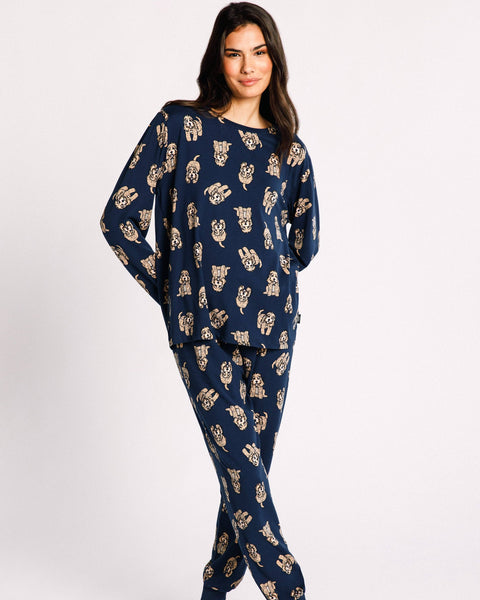 Navy Cockapoo Print: Navy / M