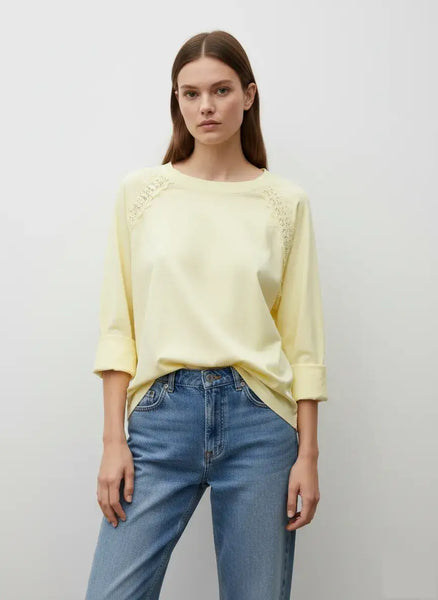 Long Sleeve Lace Sweatshirt: Sky