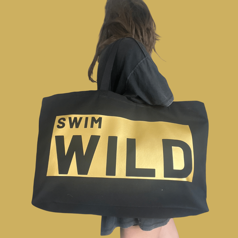 Jumbo Swim Wild Bag  - Black/Gold