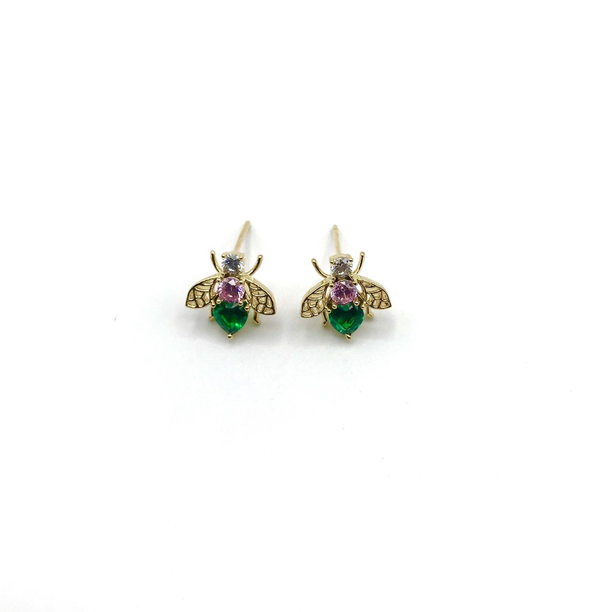 Nouveau Bejewelled Bee Earrings