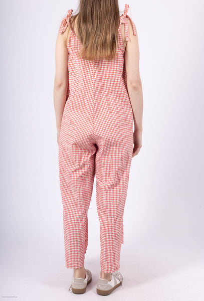 Gingham Cotton Jumpsuit @2307_CbVichy: Navy