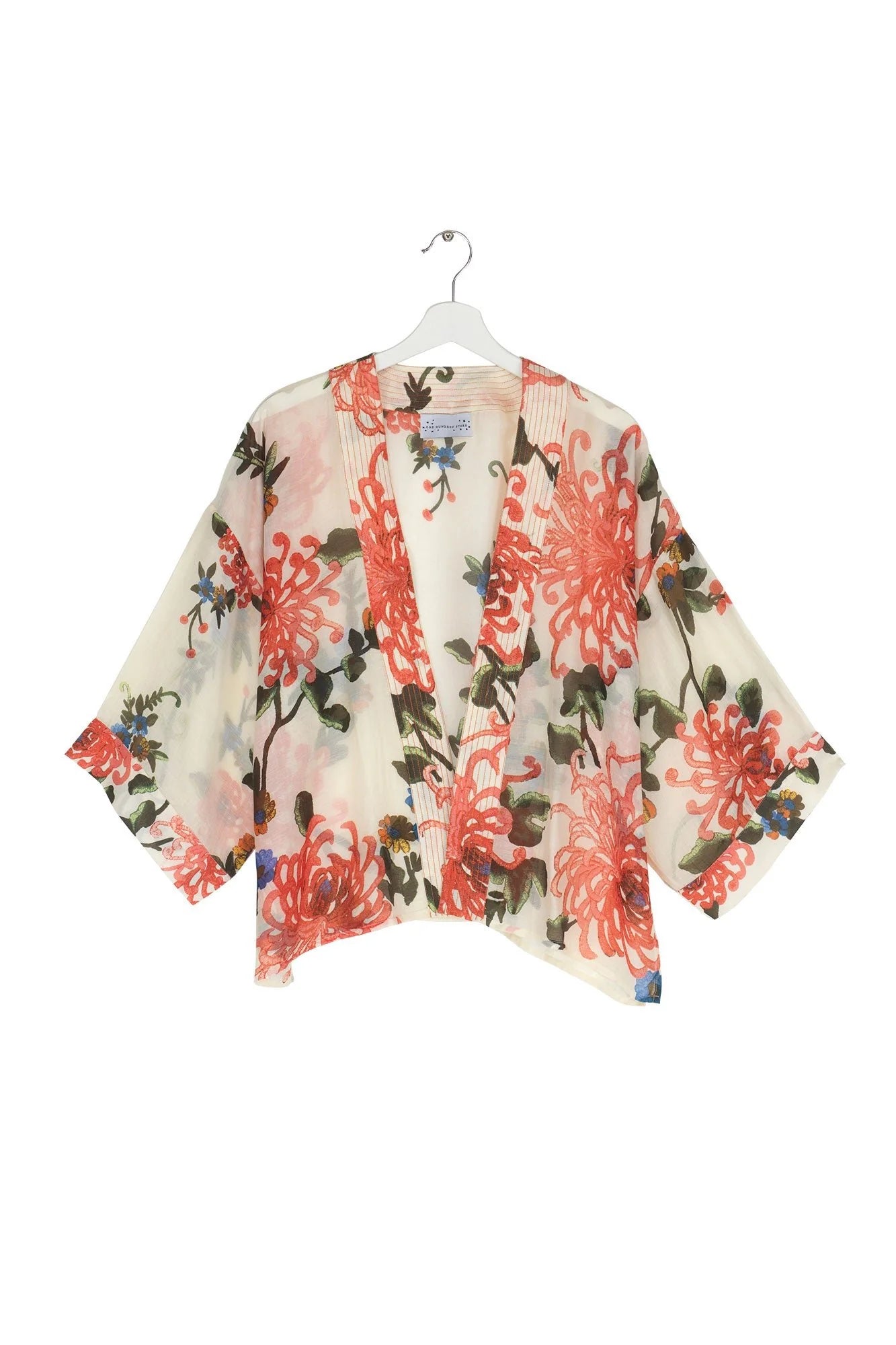 OHS Chrysanthemum Ecru Mini Kimono