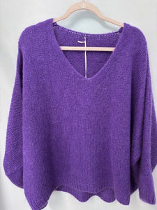 Italian One Size Mohair blend purple jumper