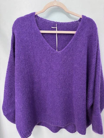 Italian One Size Mohair blend purple jumper