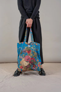 One Hundred Stars Primula Teal Canvas Bag