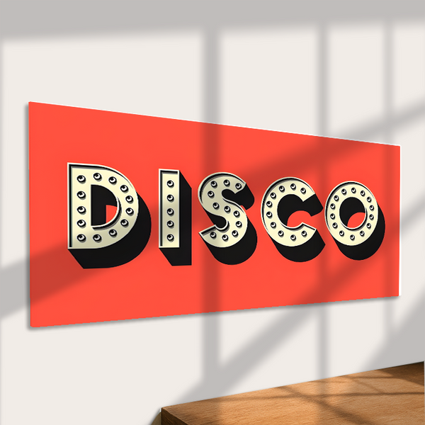 Disco Metal Sign Retro Wall Decor