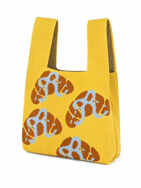 Sunday Crossiant – Knitted bag: Yellow / Medium