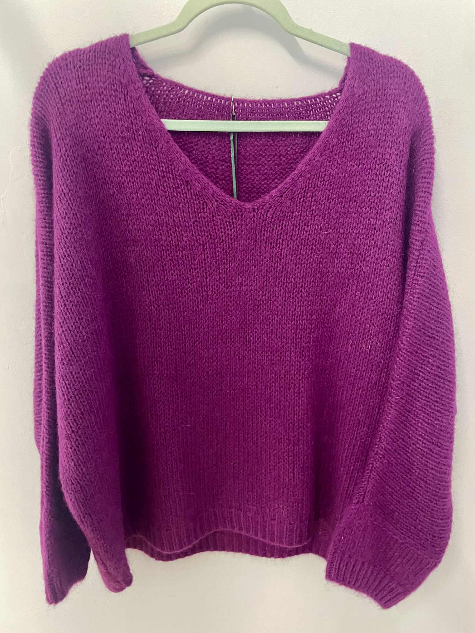 Italian One Size Mohair blend aubergine jumper