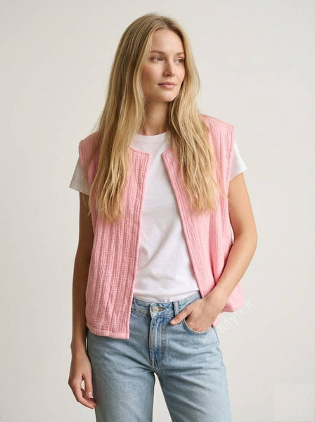 Quilted Vest with Pockets @4804_GiMPoches: Blanc