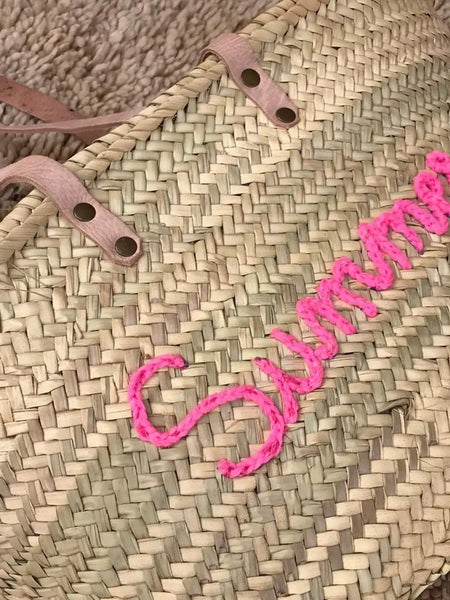 Customized basket, beach bag, Straw Bag Handmade: Brown