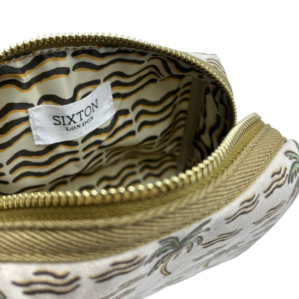 Sand Palm makeup bag with Palm Tree pin