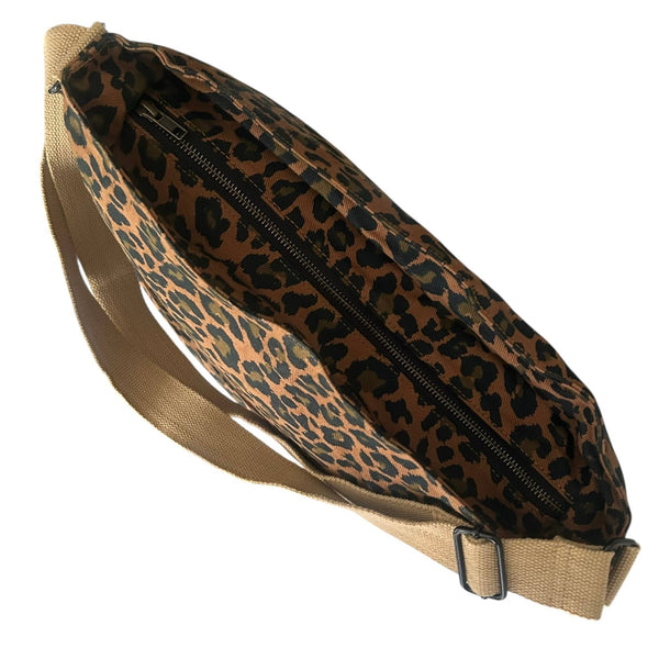 Portland messenger bag  - brown leopard print
