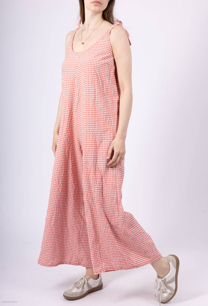 Gingham Cotton Jumpsuit @2307_CbVichy: Navy