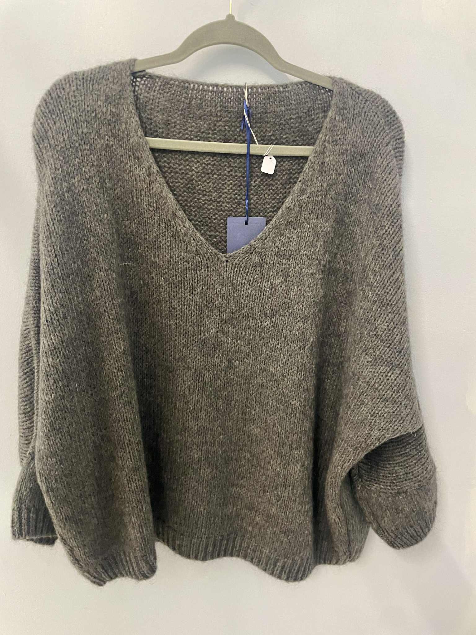 Italian One Size Mohair blend charcoal  jumper