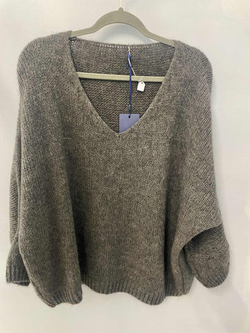 Italian One Size Mohair blend charcoal  jumper
