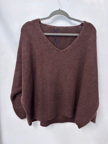 Italian One Size Mohair blend New Chocolate jumper