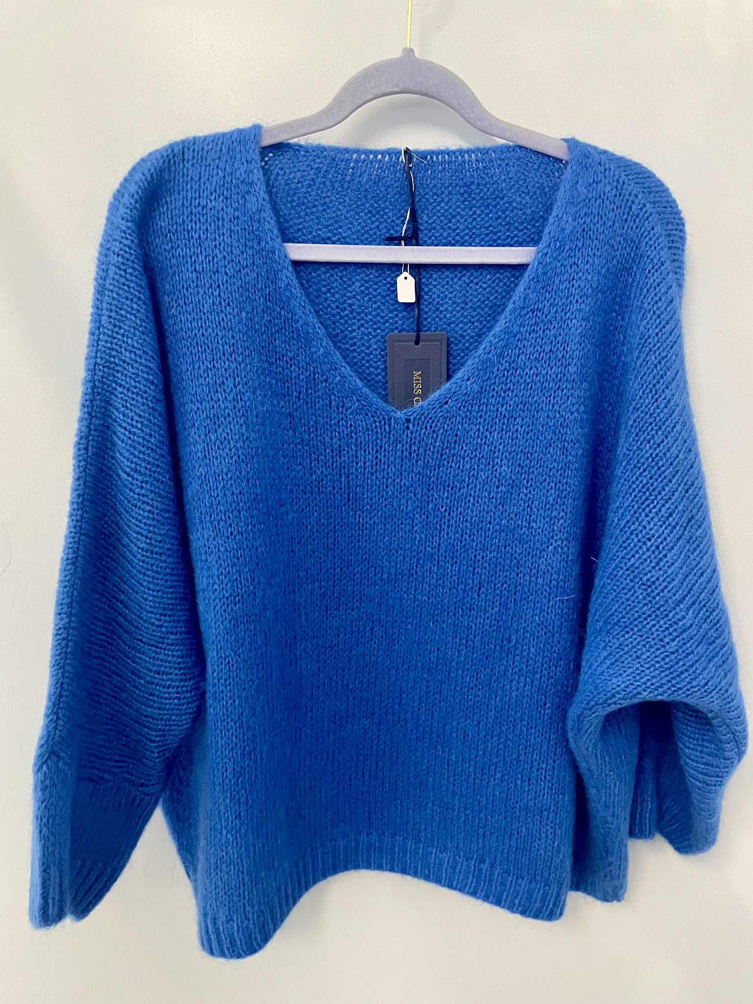 Italian One Size Mohair blend Cobalt blue jumper