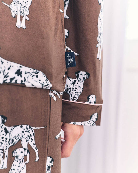 Dalmatian Dog Print Long Pyjama Set: UK 10