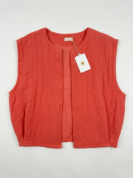 Quilted Vest with Pockets @4804_GiMPoches: Blanc