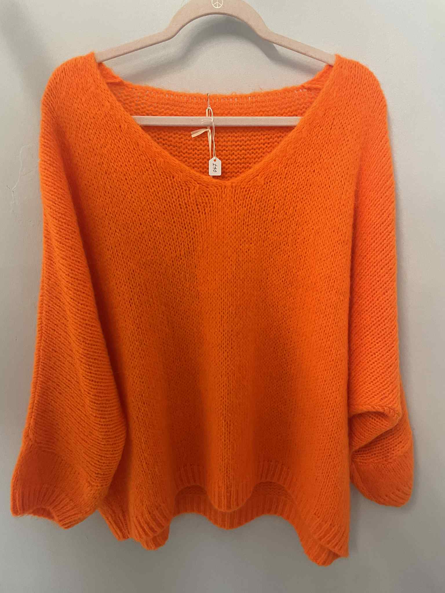 Italian One Size Mohair blend Bright Orange jumper