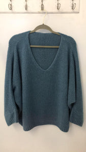 Italian One Size Mohair blend denim jumper