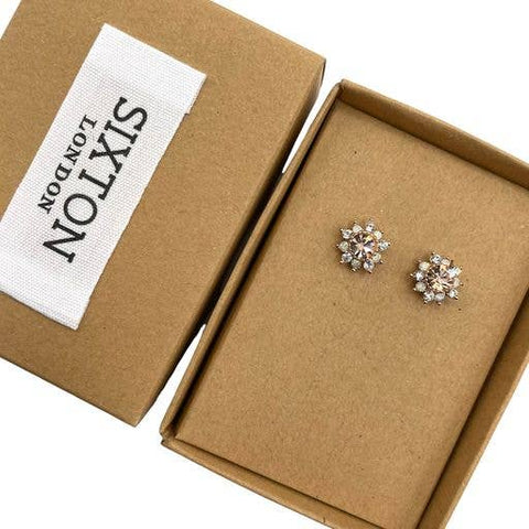 Champagne Flower Sparkle earrings