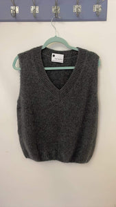 Italian One size mohair blend tank top charcoal grey