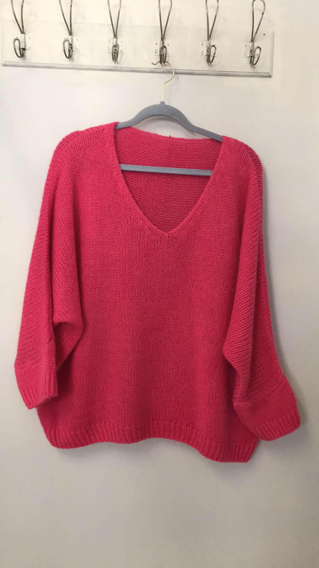 Italian One Size Mohair blend New Fuchsia pink jumper