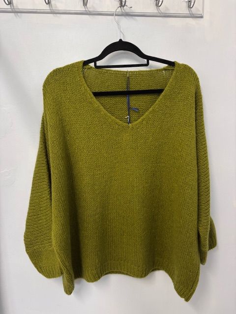 Italian One Size Mohair blend Olive jumper
