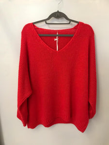 Italian One Size Mohair blend Red jumper