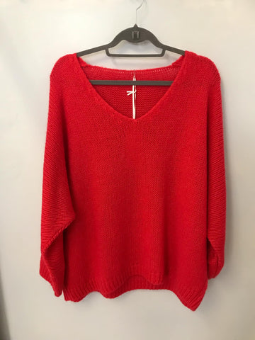 Italian One Size Mohair blend Red jumper