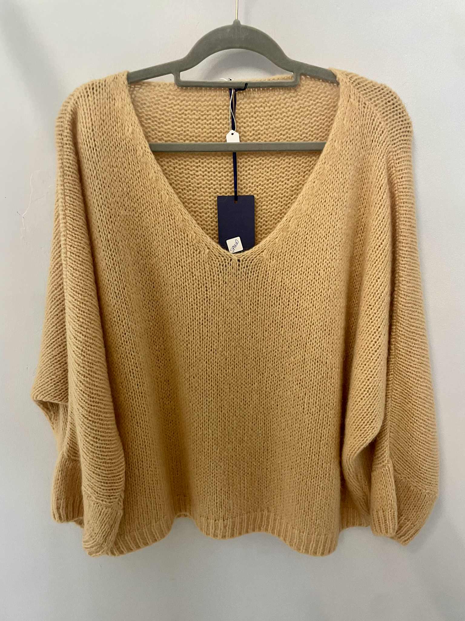 Italian One Size Mohair blend Sand jumper