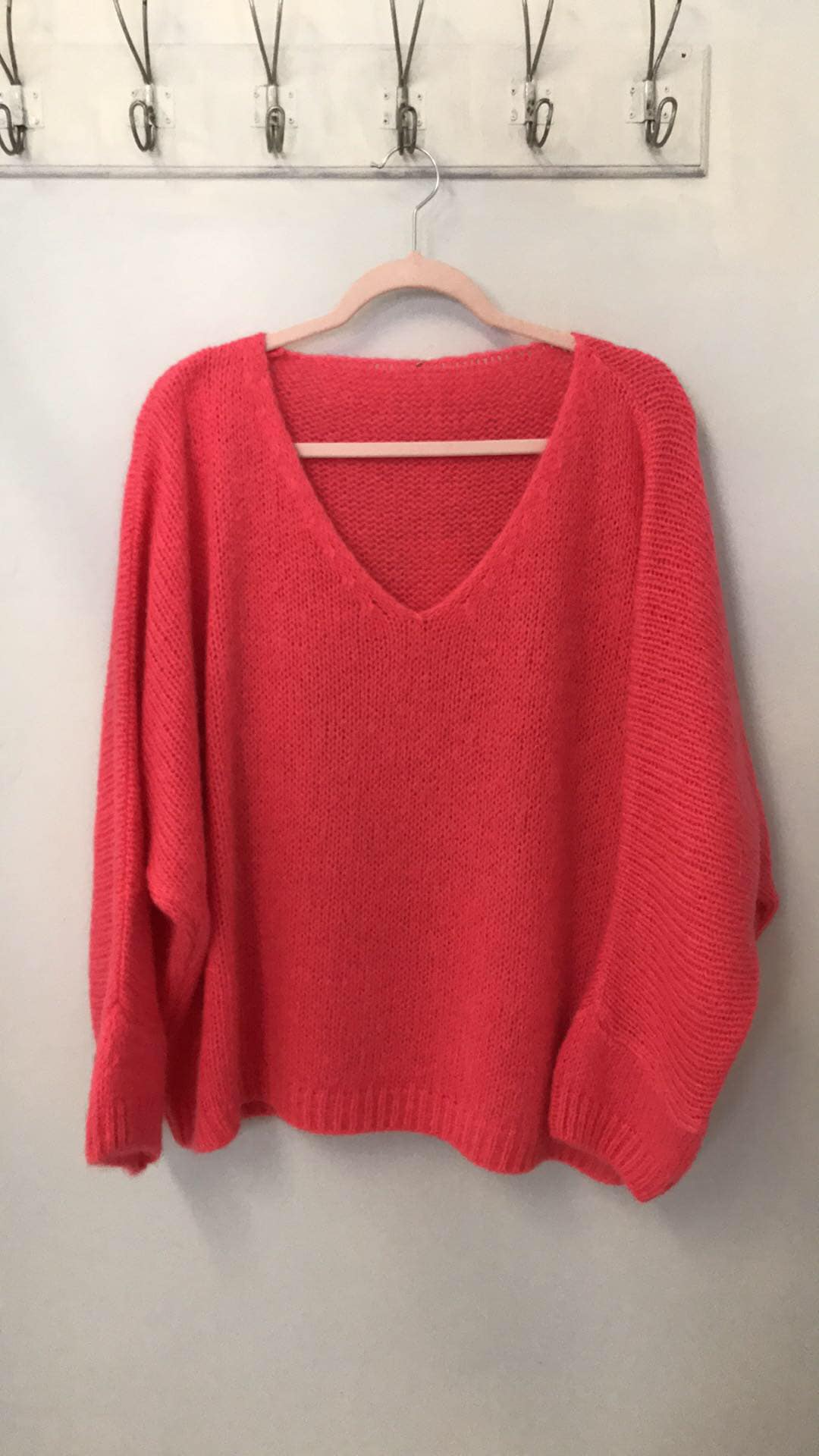 Italian One Size Mohair blend New Sherbert pink jumper