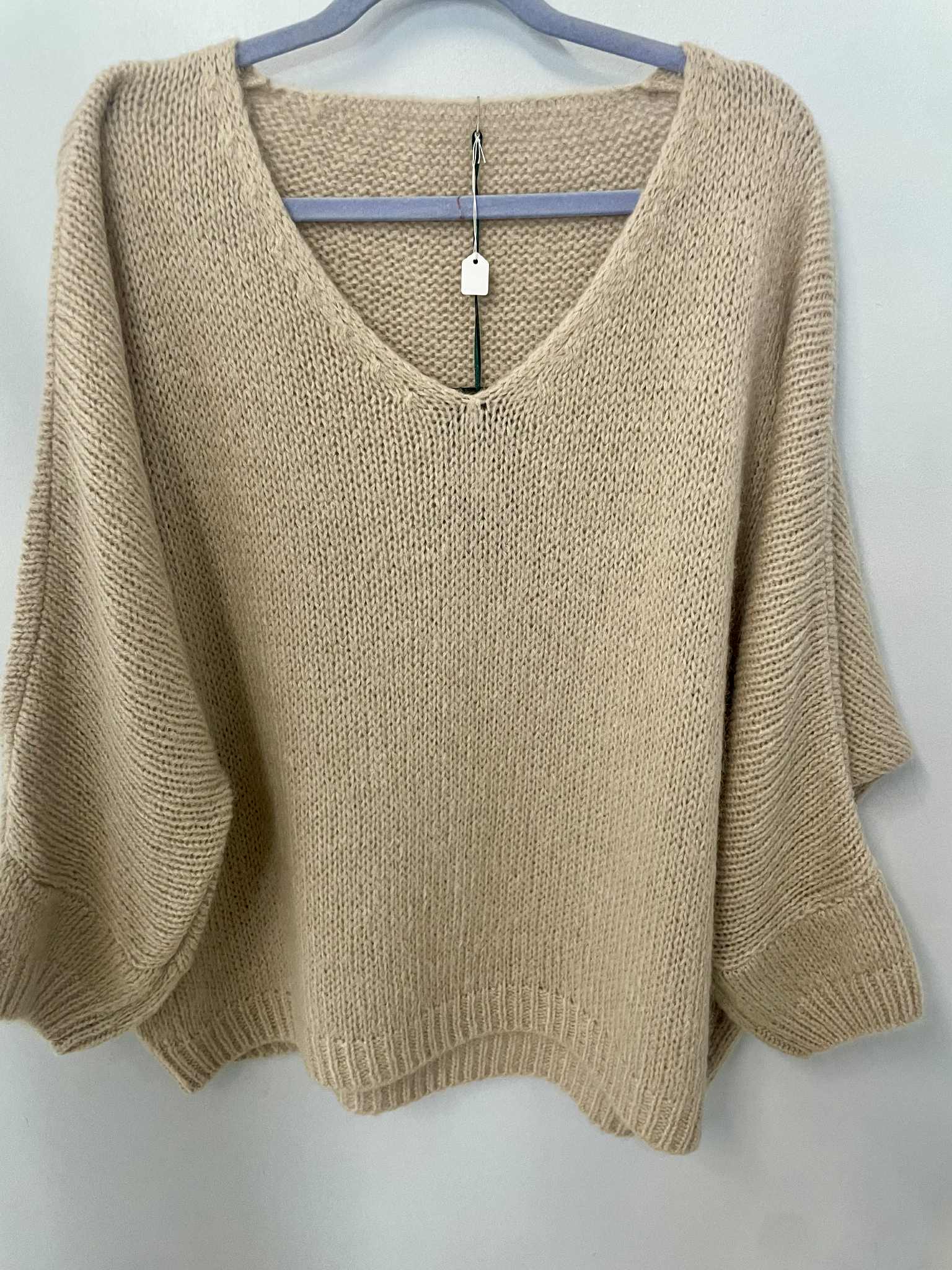 Italian One Size Mohair blend Stone jumper